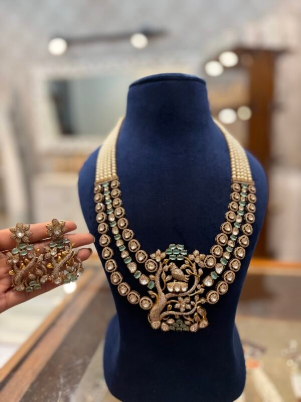 Divyathi Antique Polki Layered Necklace set